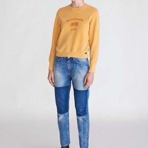 Tiger of Sweden Mustard Yellow Obscura Print Flocked Sweatshirt S